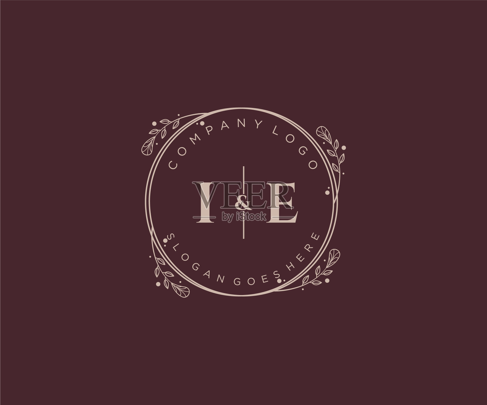 首字母装饰豪华婚礼标志插画图片素材