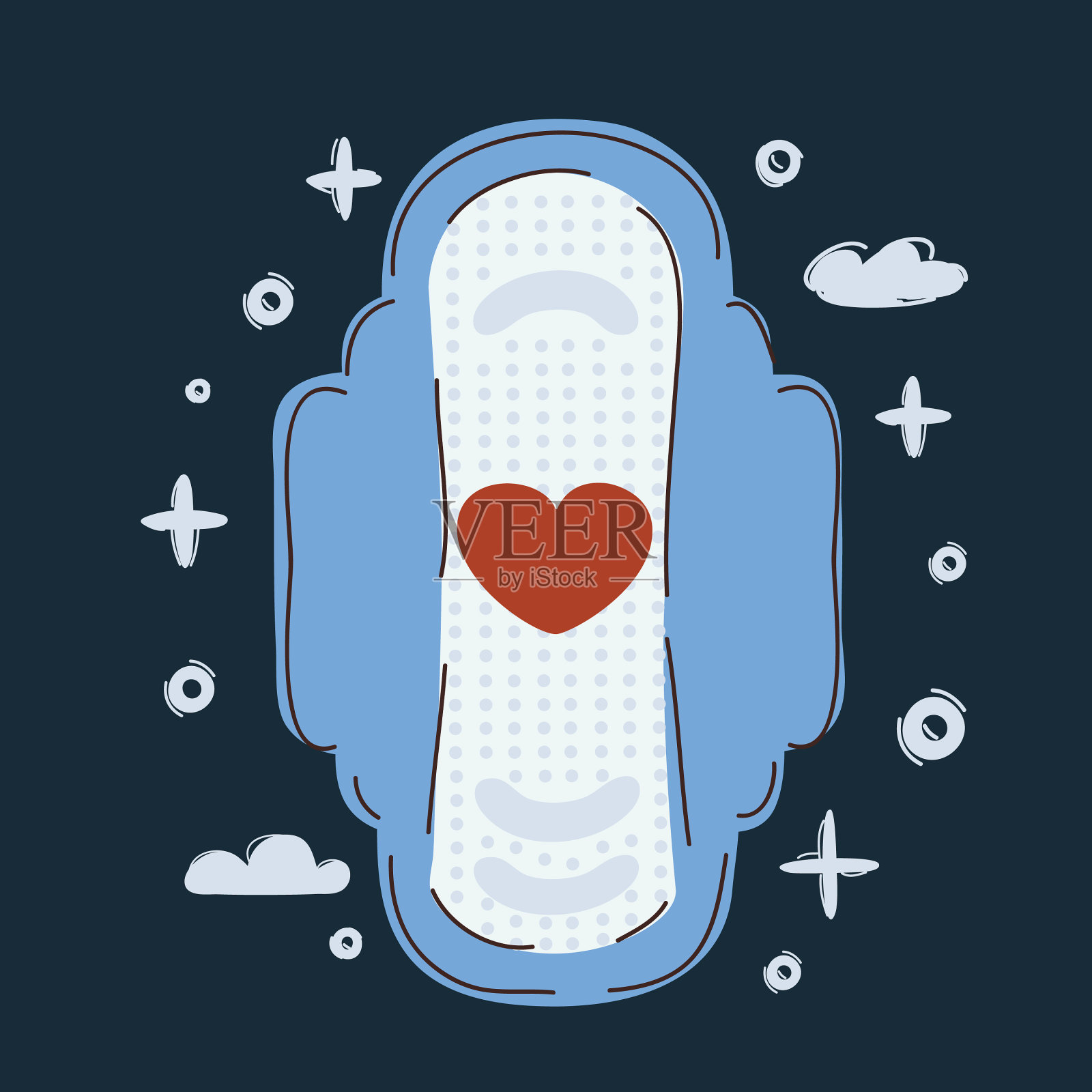 卫生巾和卫生垫插画图片素材