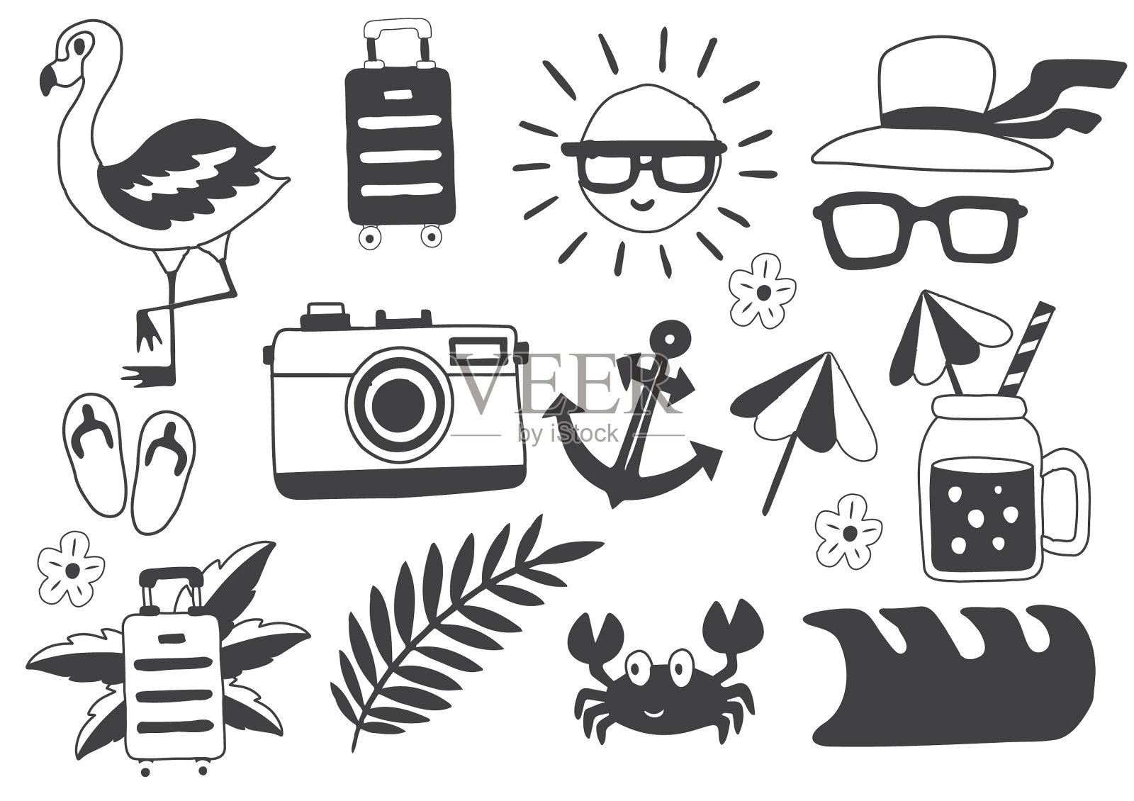 夏季商标标志为横幅图标素材