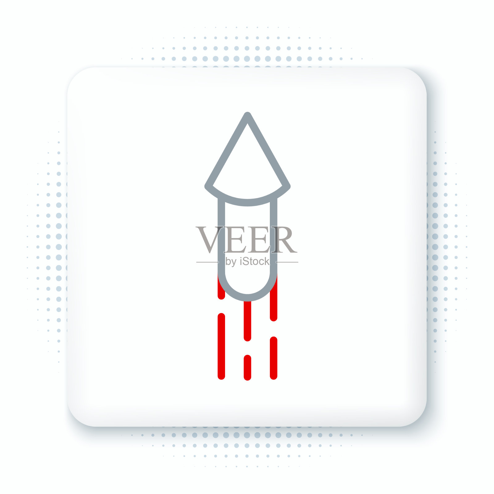 线烟花火箭图标孤立在白色图标素材