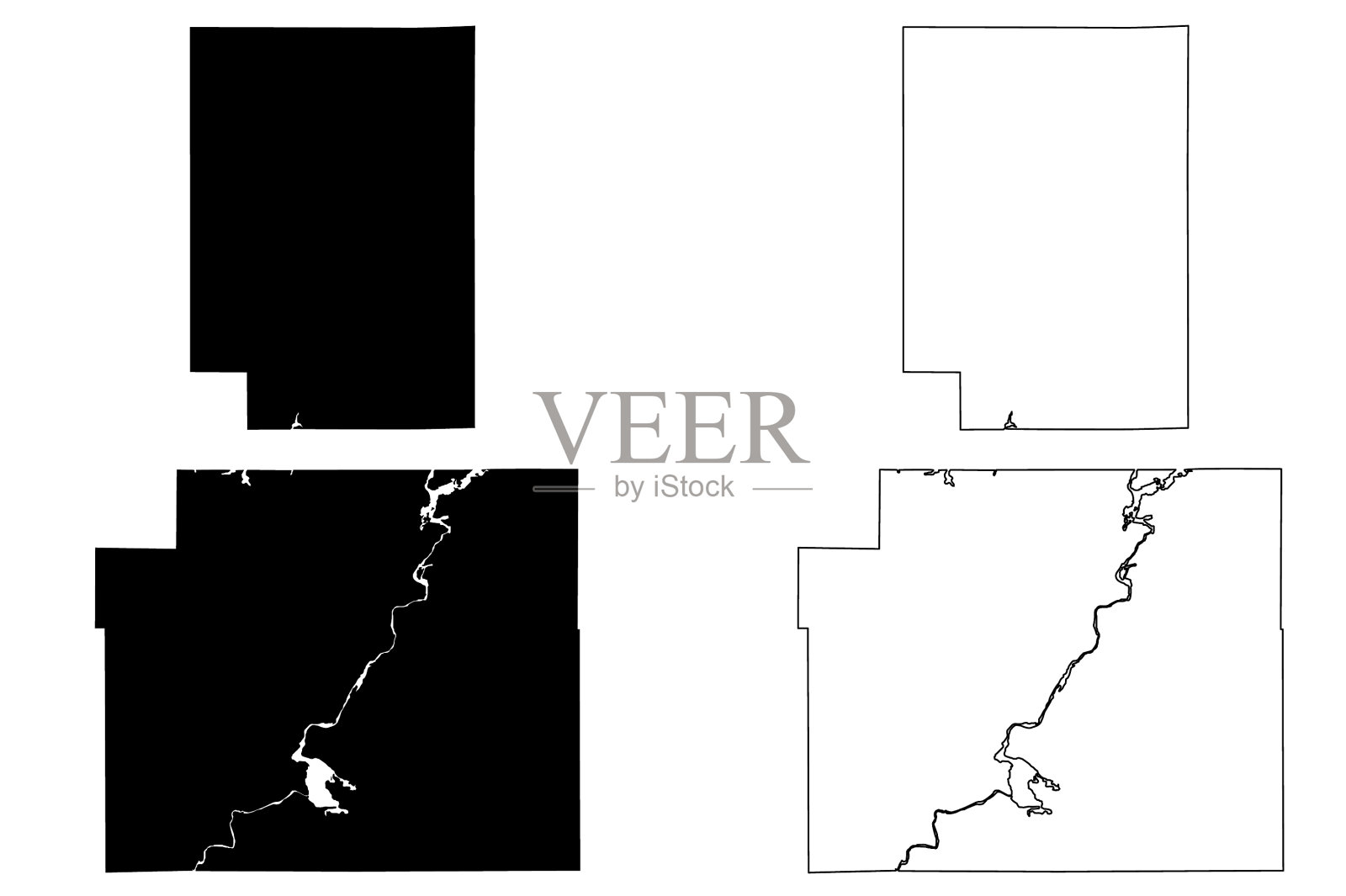 威斯康辛州的奇佩瓦和克拉克县插画图片素材