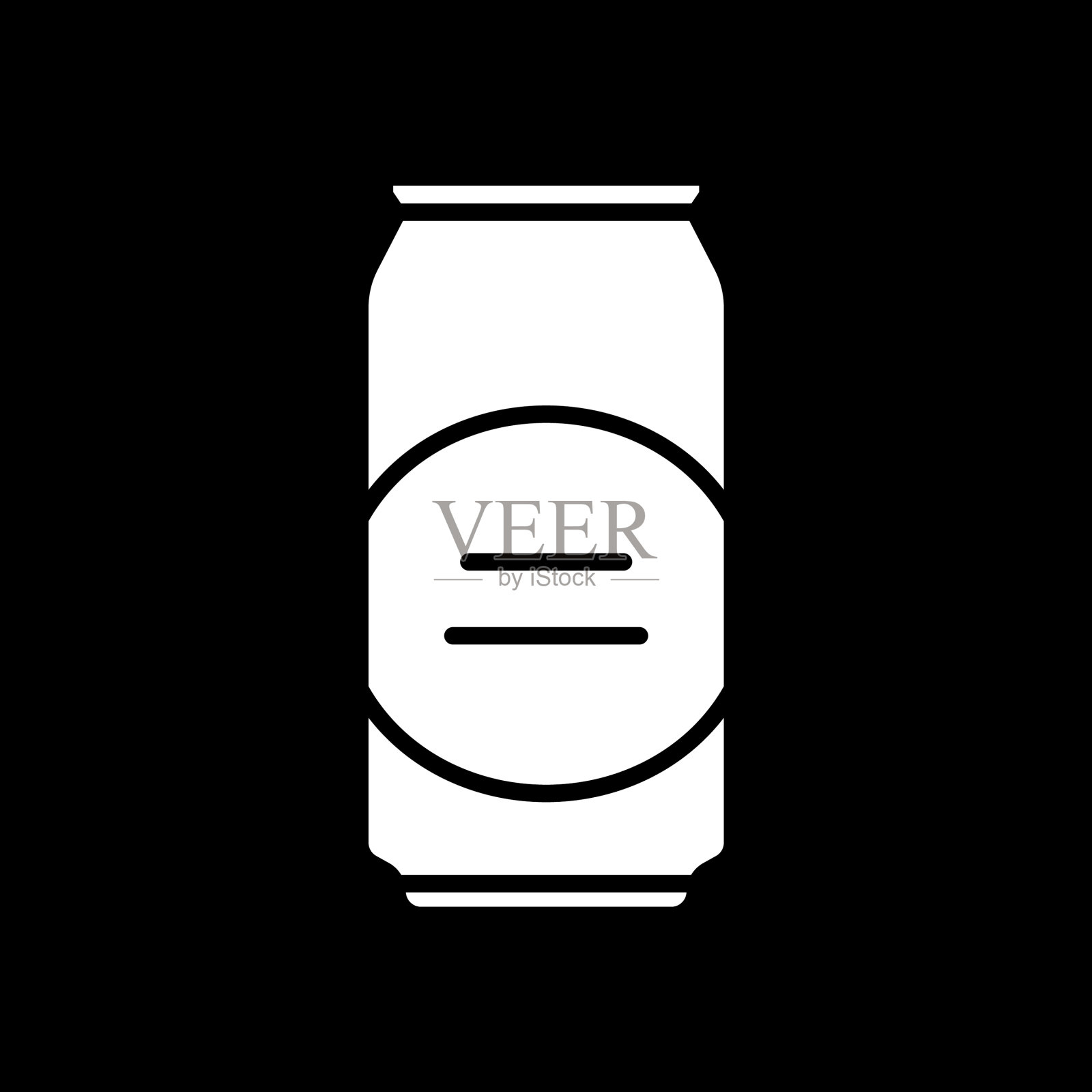 啤酒可以暗色模式图标字形插画图片素材