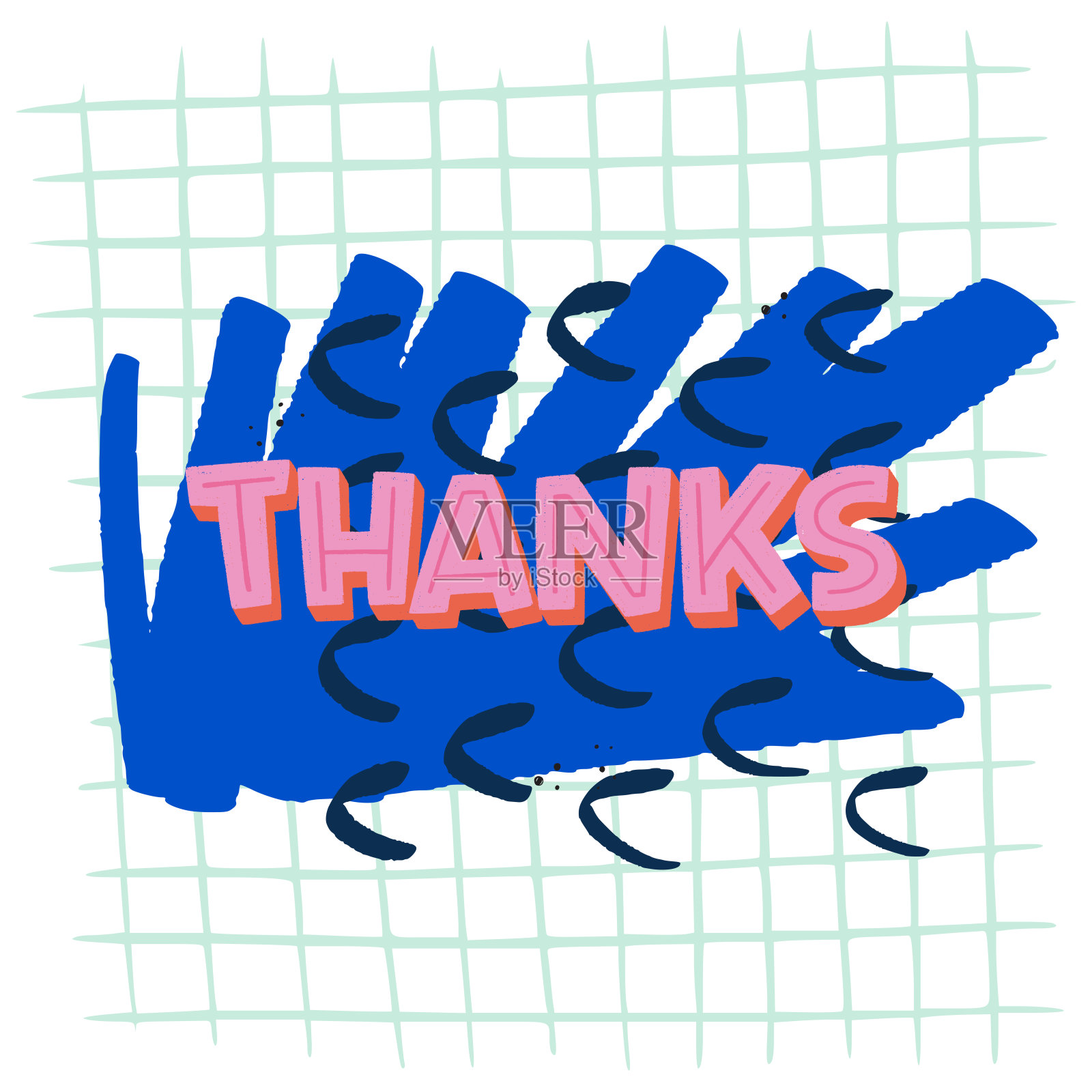 手写题词谢谢插画图片素材