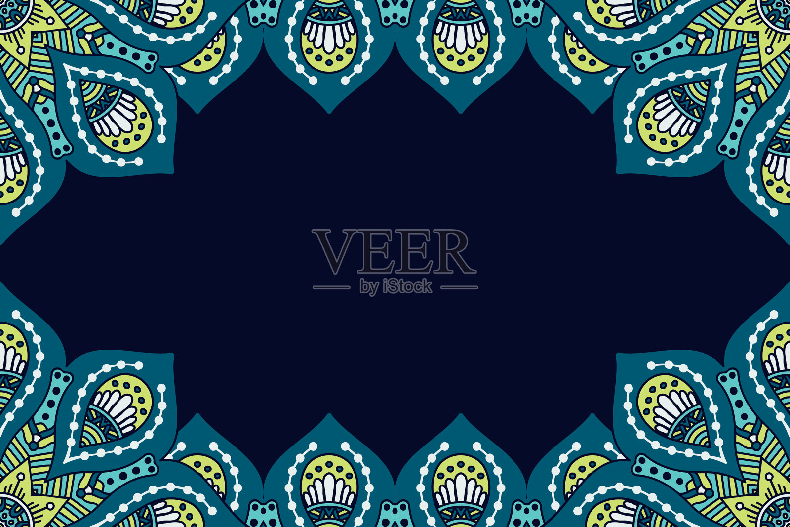 有伊斯兰教背景的曼荼罗插画图片素材