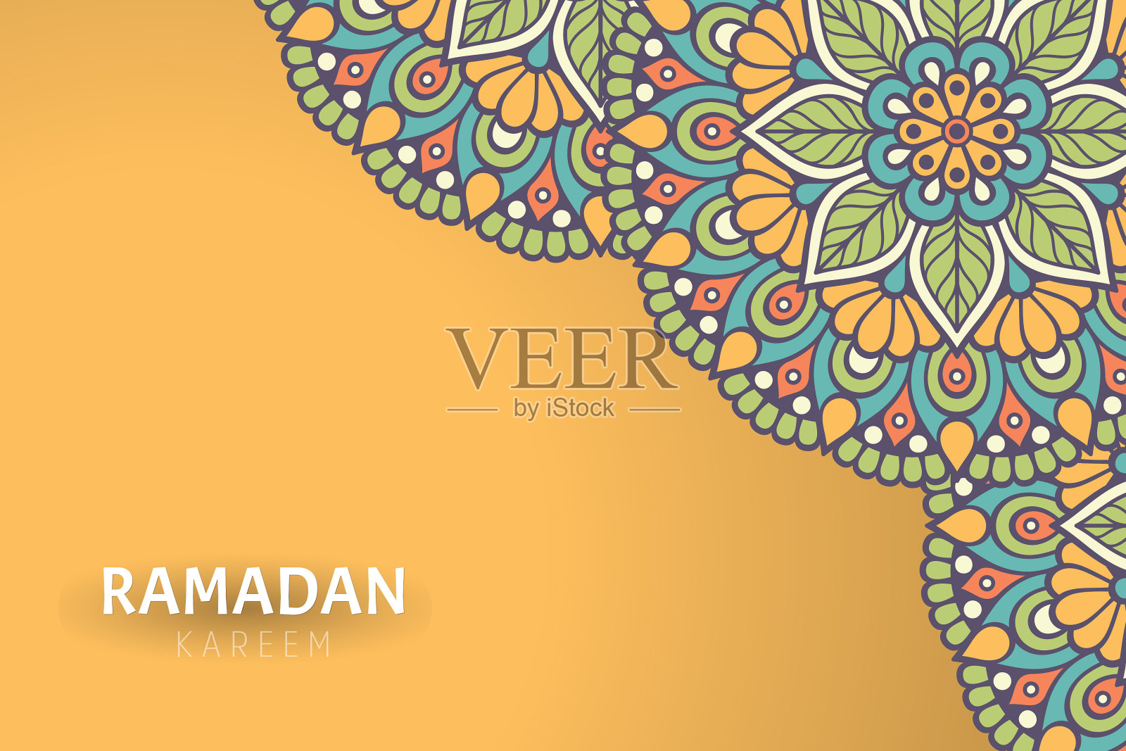 有伊斯兰教背景的曼荼罗插画图片素材