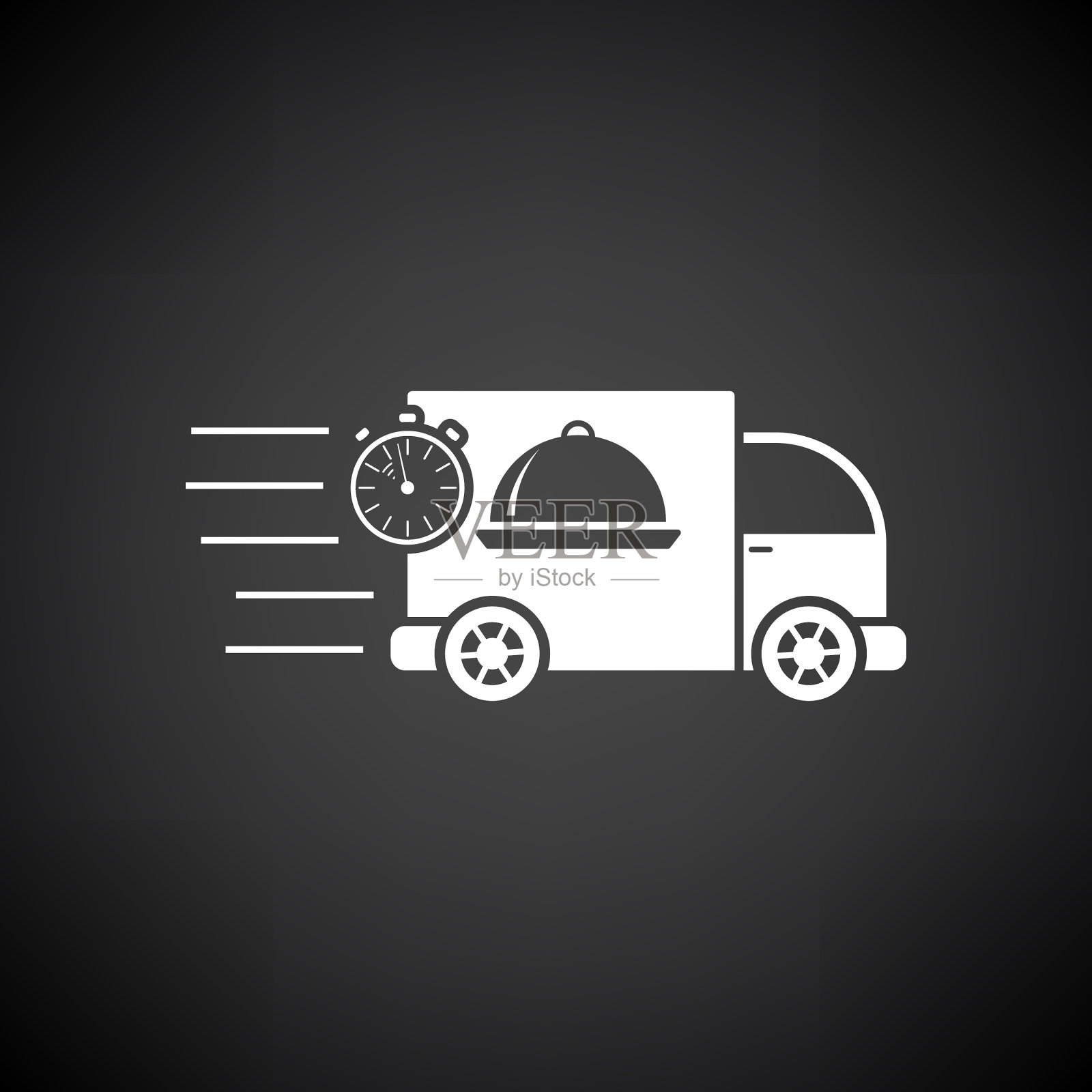 快餐配送车的标志插画图片素材