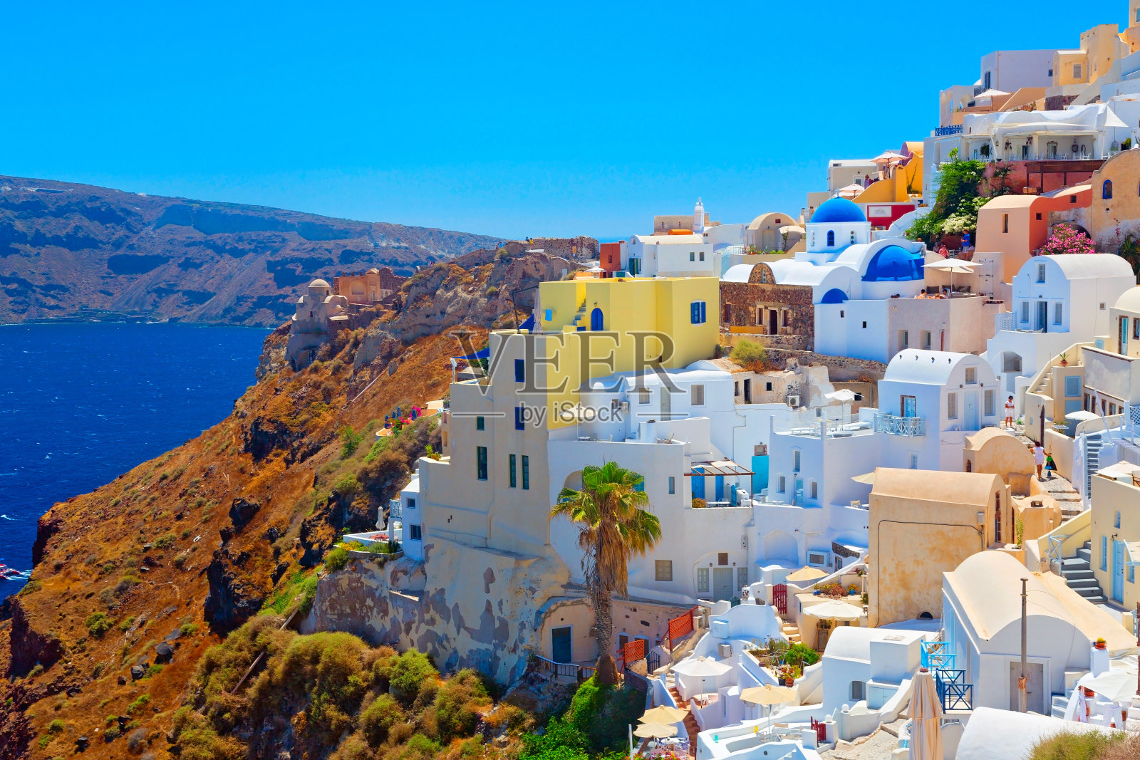 美丽的希腊圣托里尼岛照片摄影图片