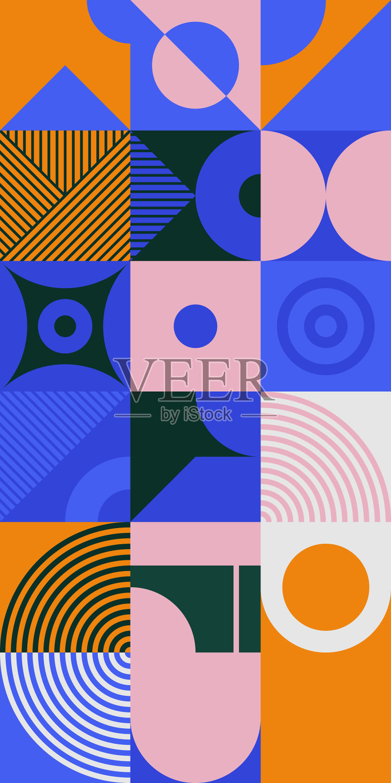 野兽派设计抽象图案插画图片素材