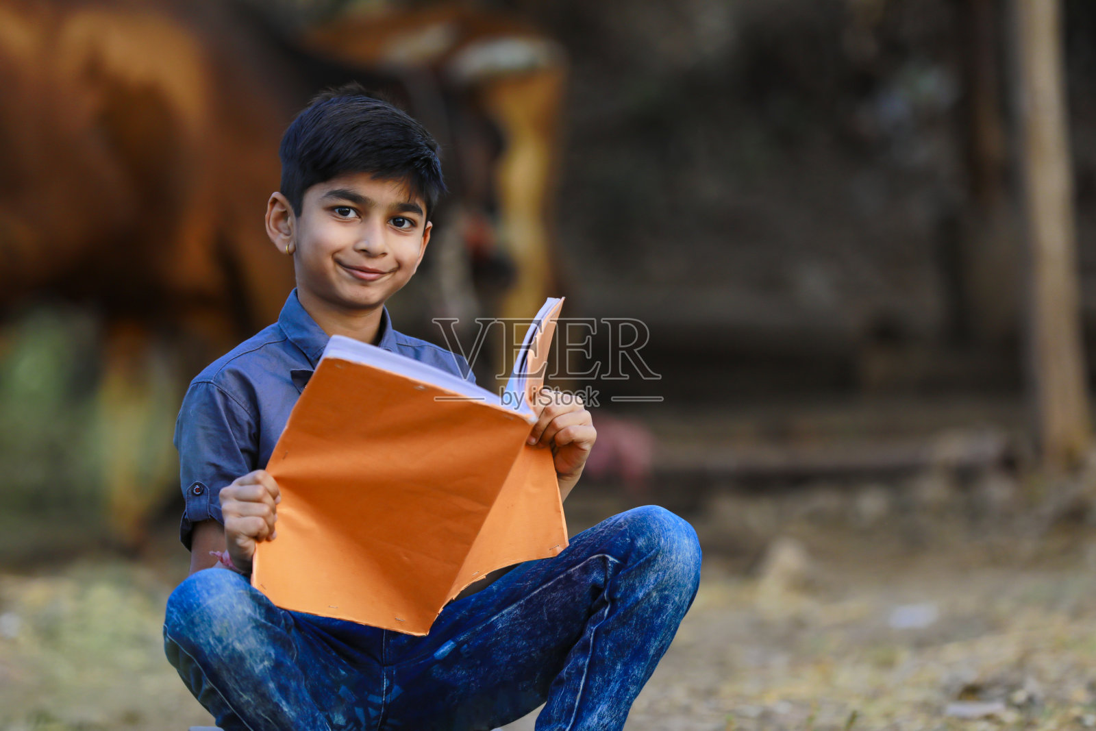 可爱的印度孩子在家学习照片摄影图片