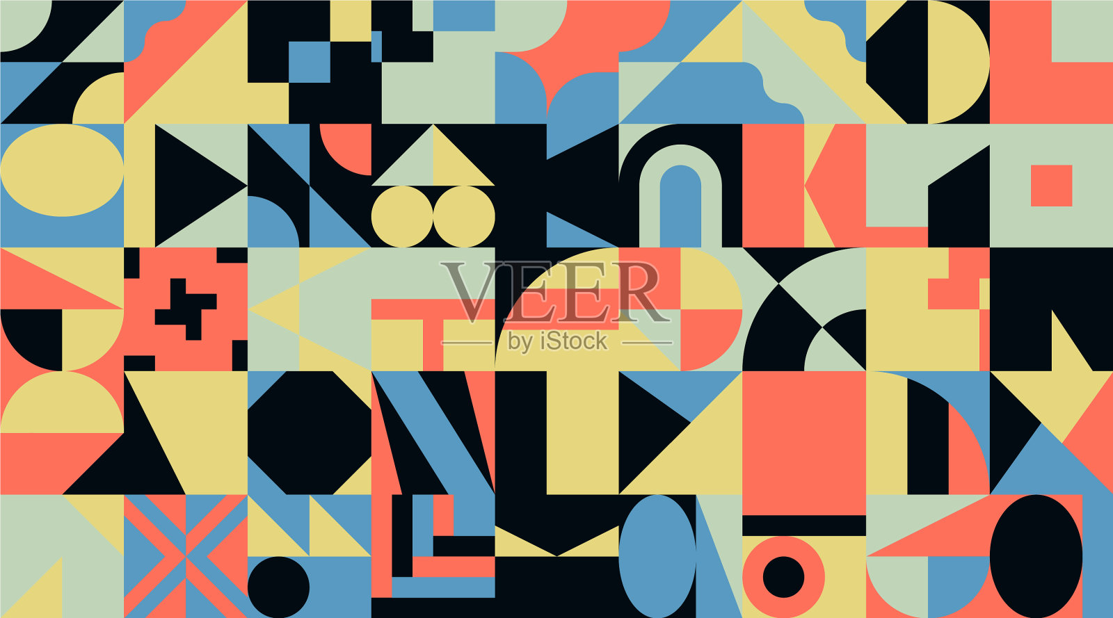 几何苦恼野兽派图案艺术品插画图片素材