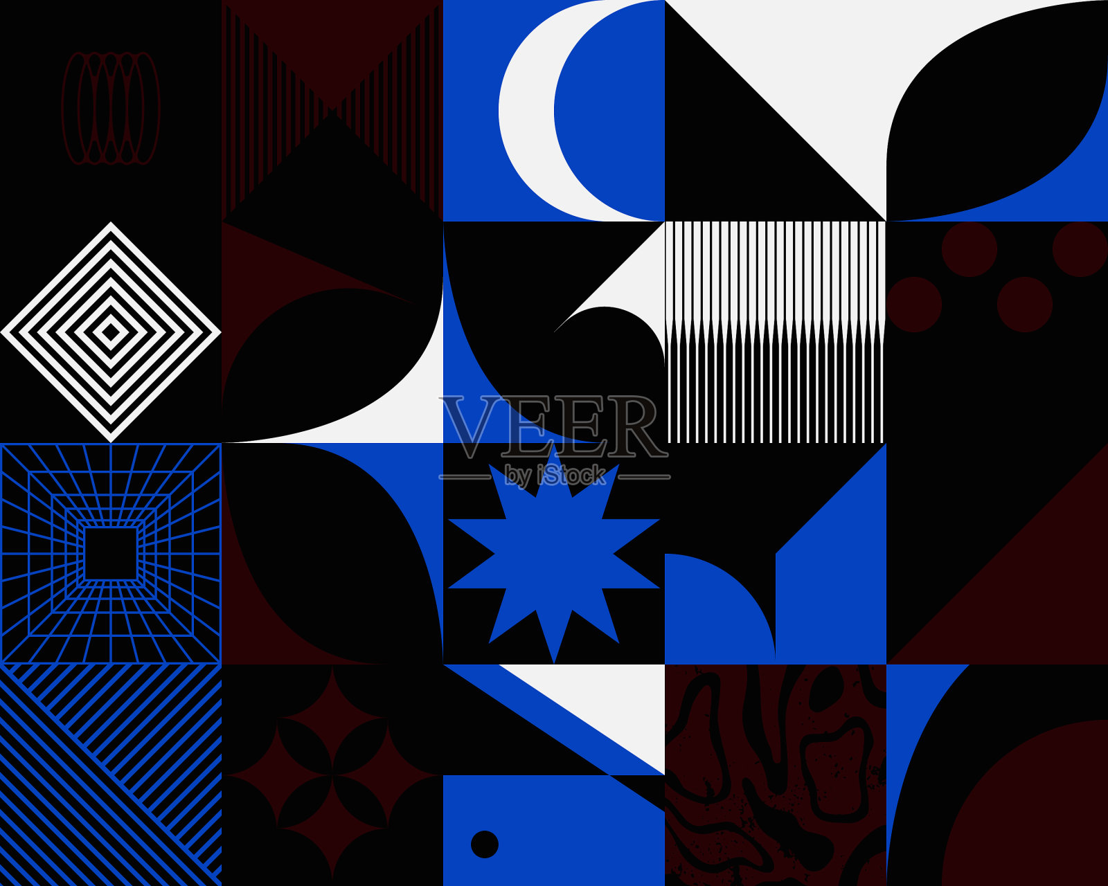 彩色几何图案设计插画图片素材