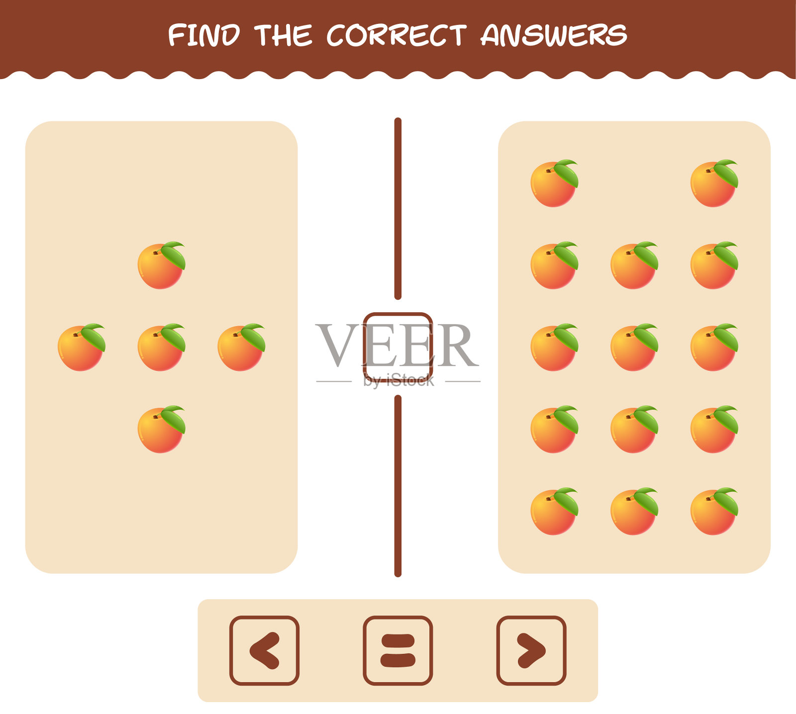 找到正确答案卡通桃子插画图片素材