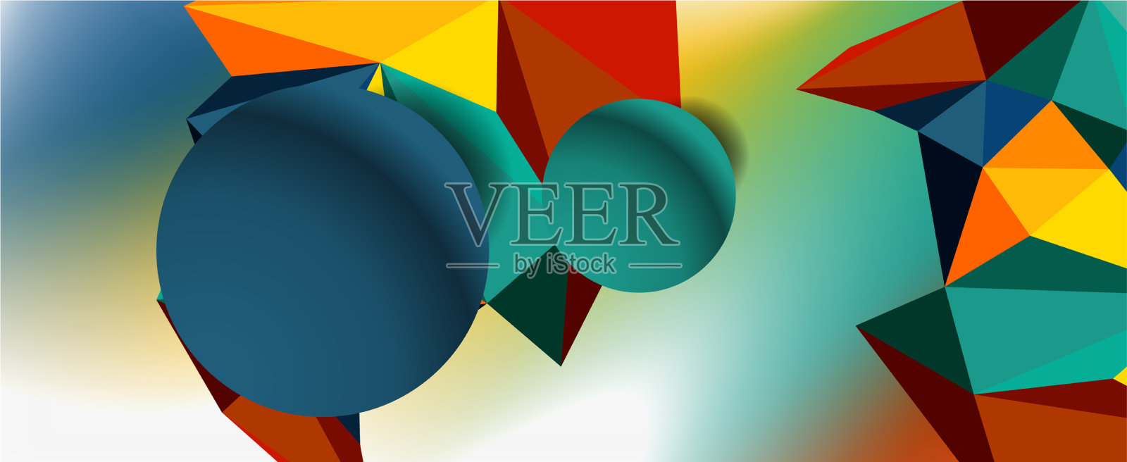 新潮的3d几何构图设计模板插画图片素材