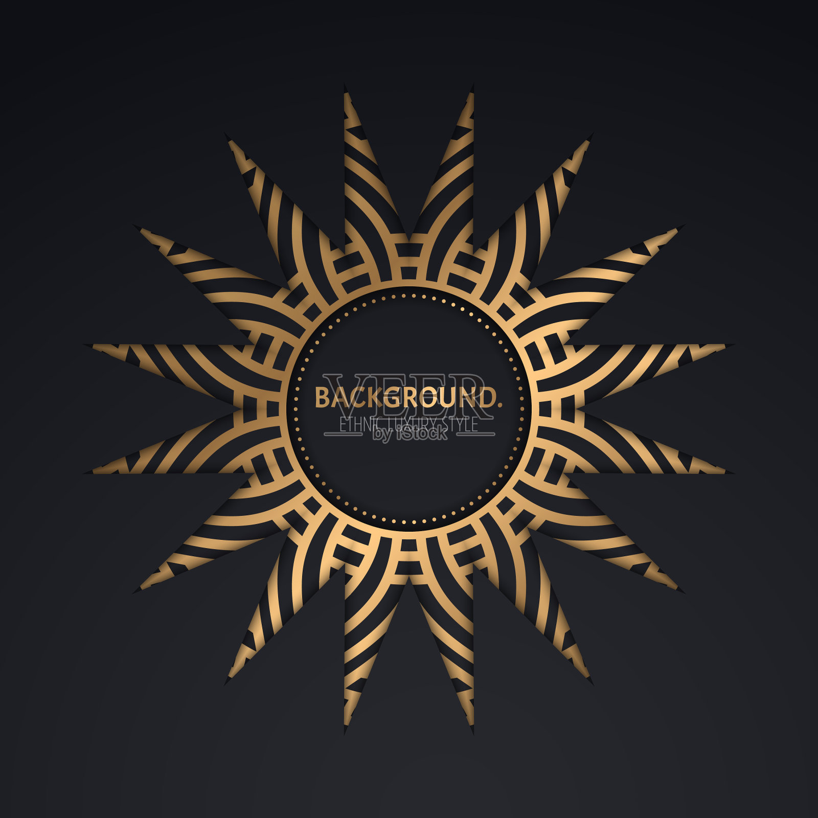 奢华的伊斯兰背景与曼荼罗插画图片素材