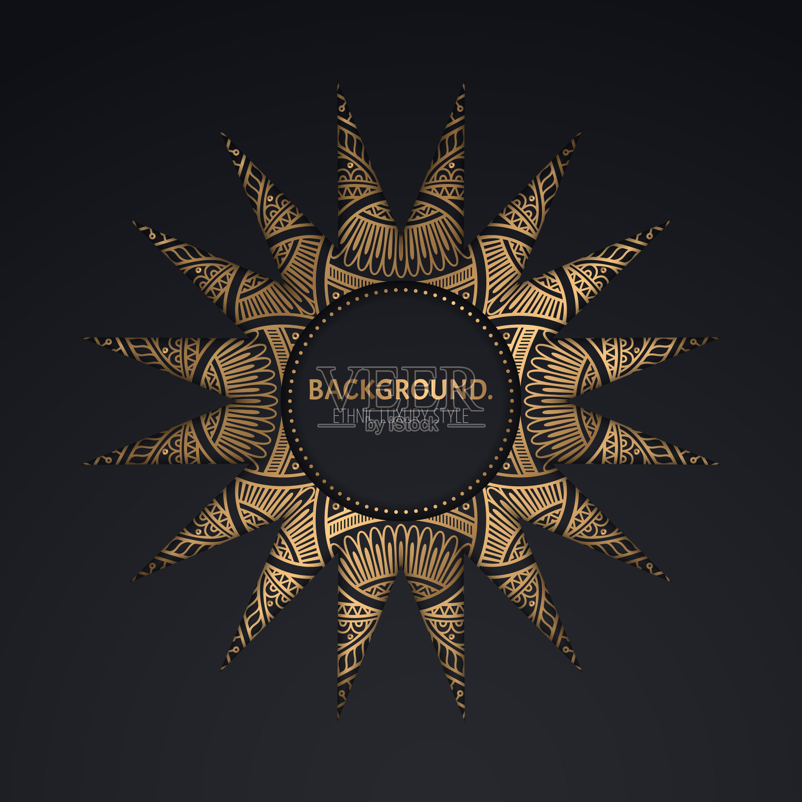 奢华的伊斯兰背景与曼荼罗插画图片素材