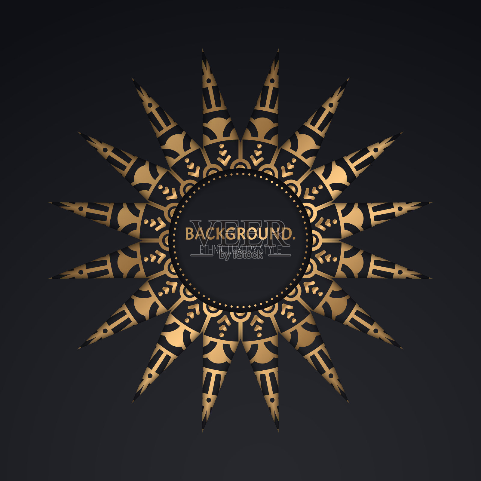 奢华的伊斯兰背景与曼荼罗插画图片素材