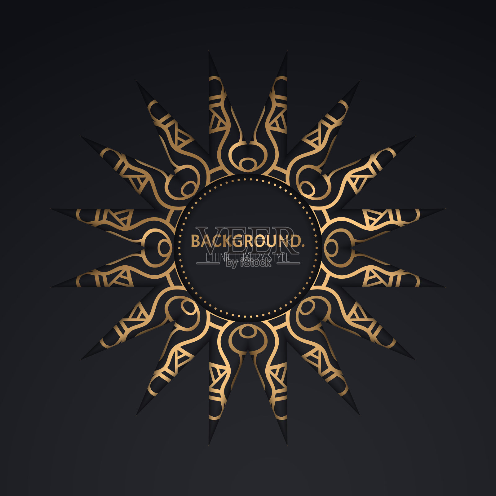 奢华的伊斯兰背景与曼荼罗插画图片素材