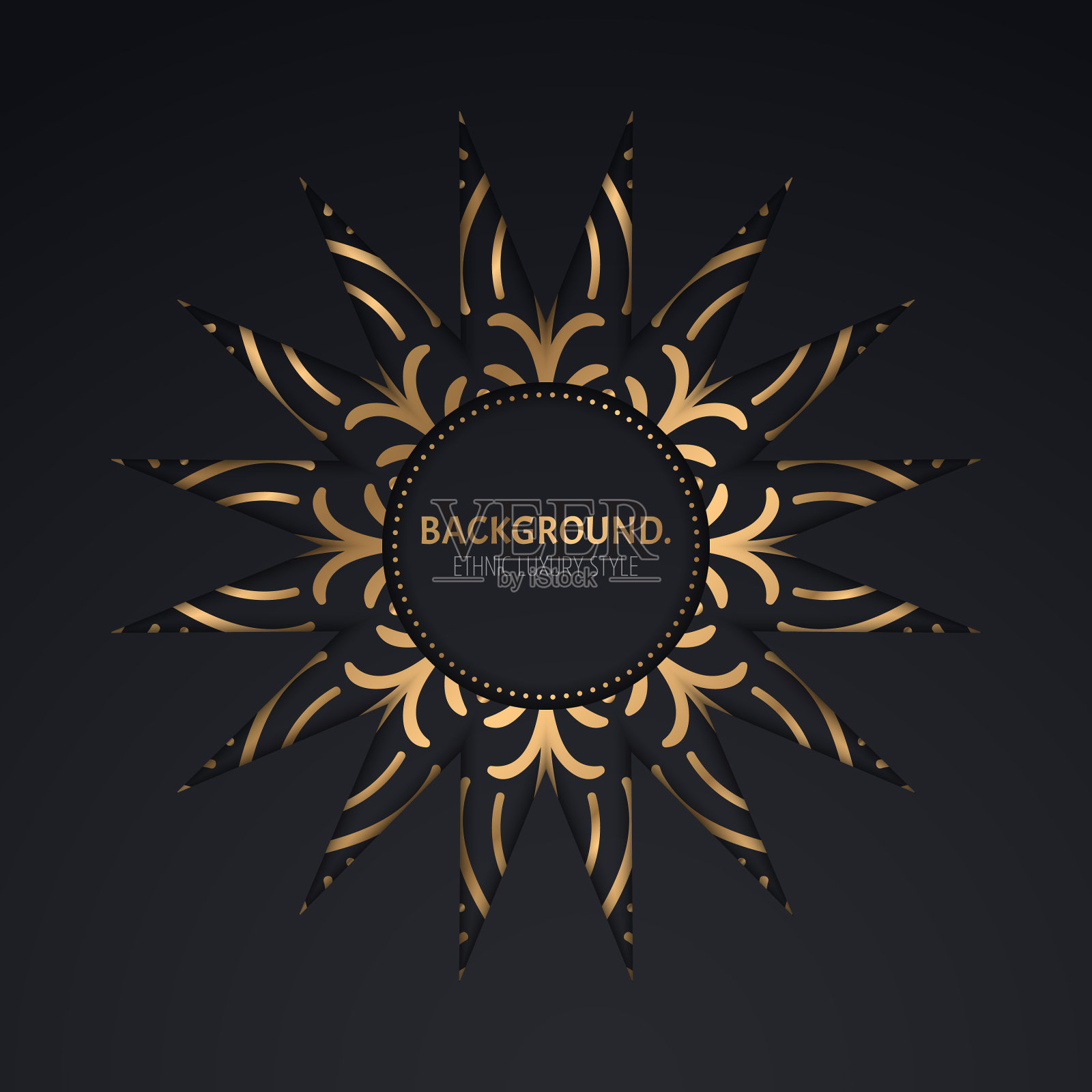 奢华的伊斯兰背景与曼荼罗插画图片素材