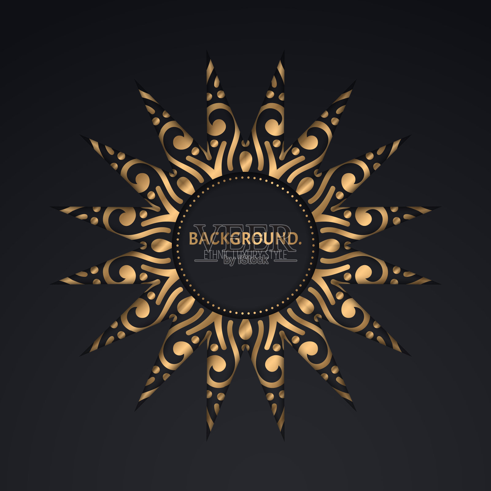 奢华的伊斯兰背景与曼荼罗插画图片素材