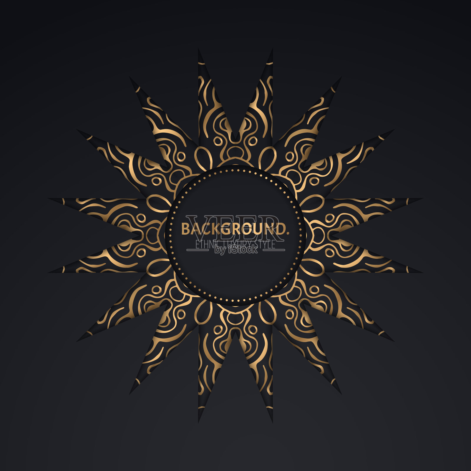 奢华的伊斯兰背景与曼荼罗插画图片素材