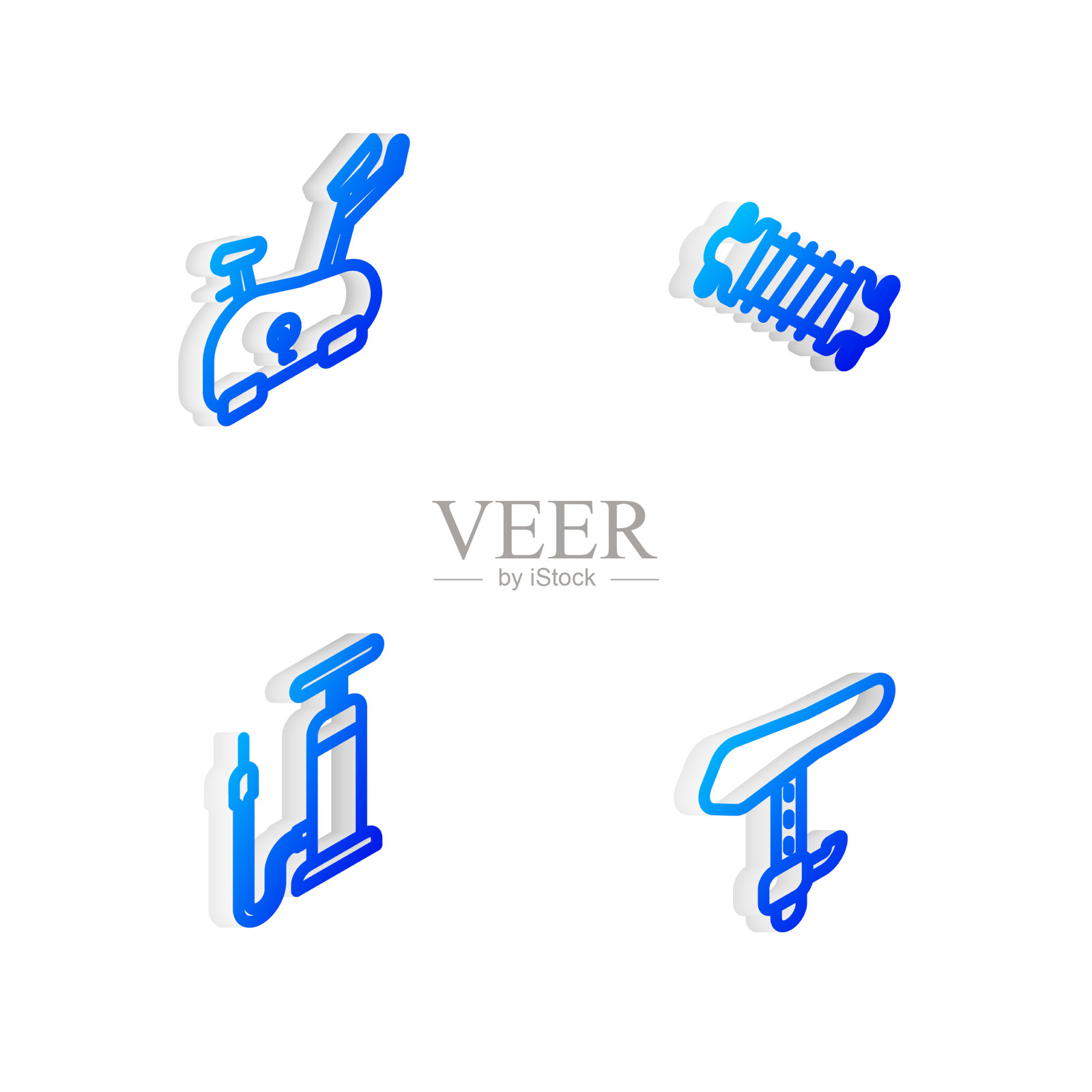 设置等距线自行车悬架静止图标素材