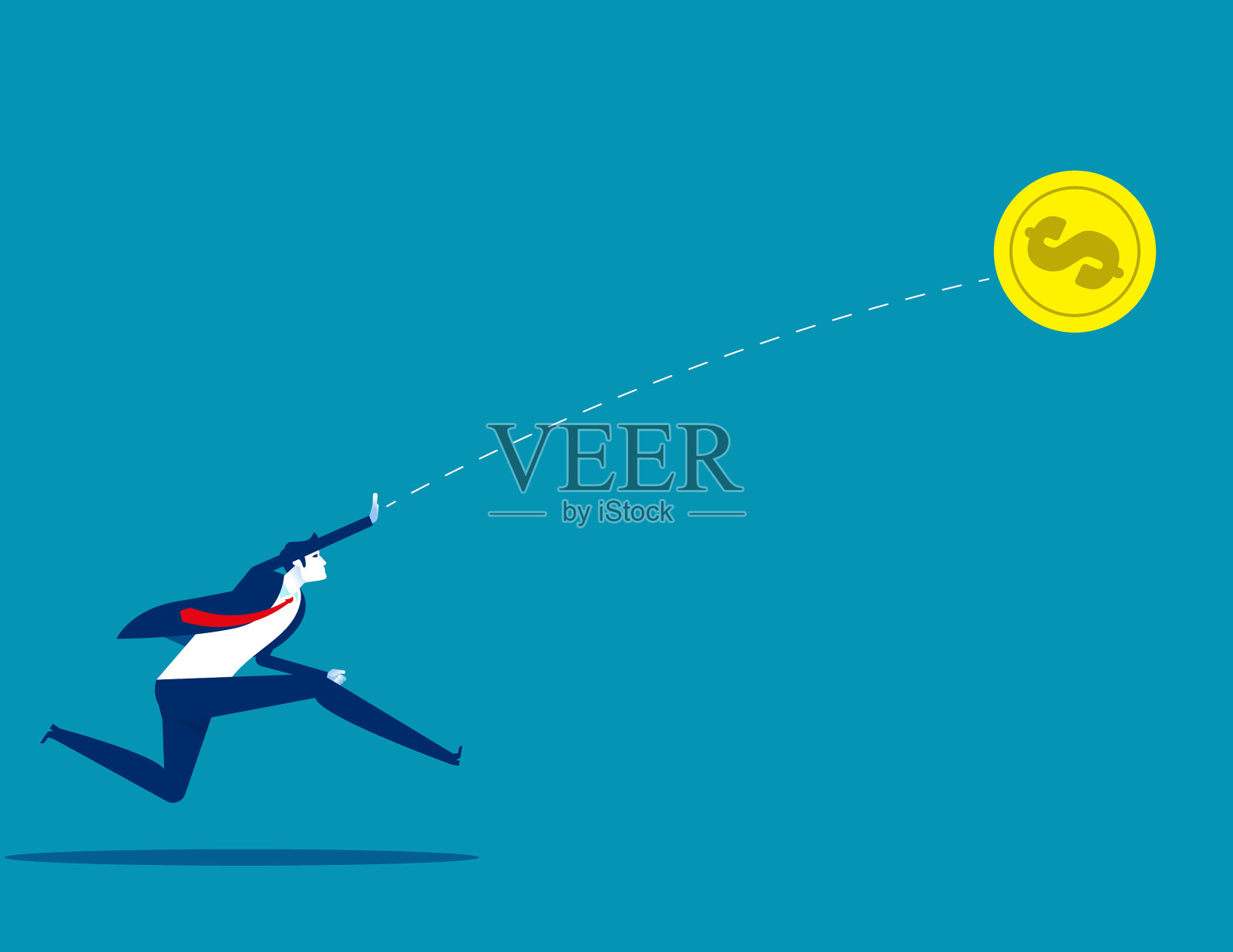 一个商人把钱投进金融插画图片素材