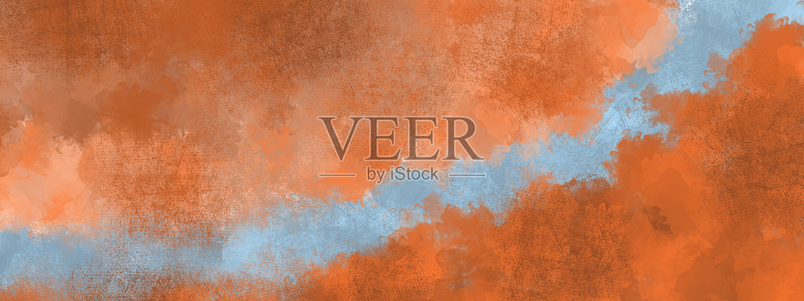 抽象的垃圾背景与墨点在橘红色。橙色复古横幅油漆污渍照片摄影图片