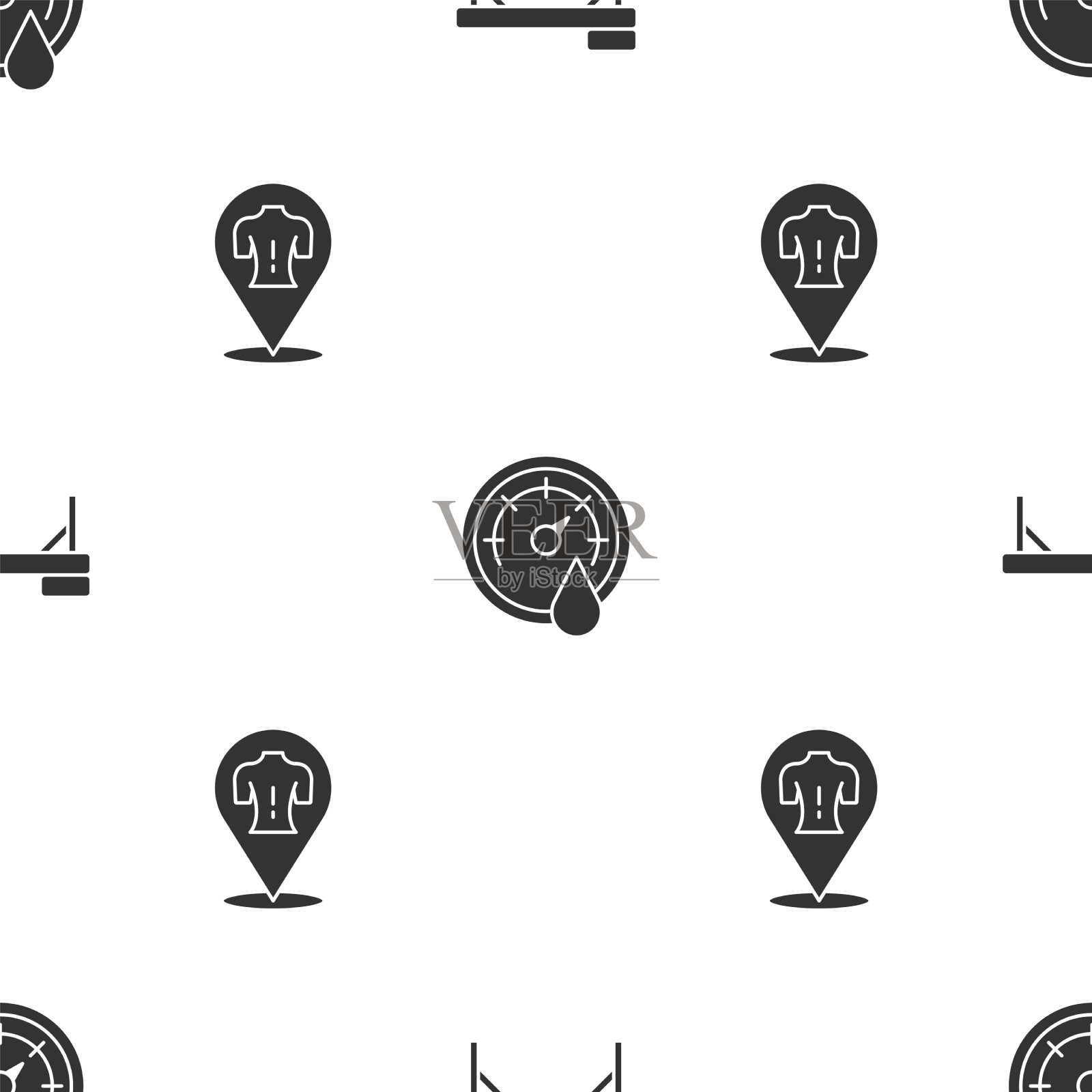 设置按摩台和桑拿温度计图标素材