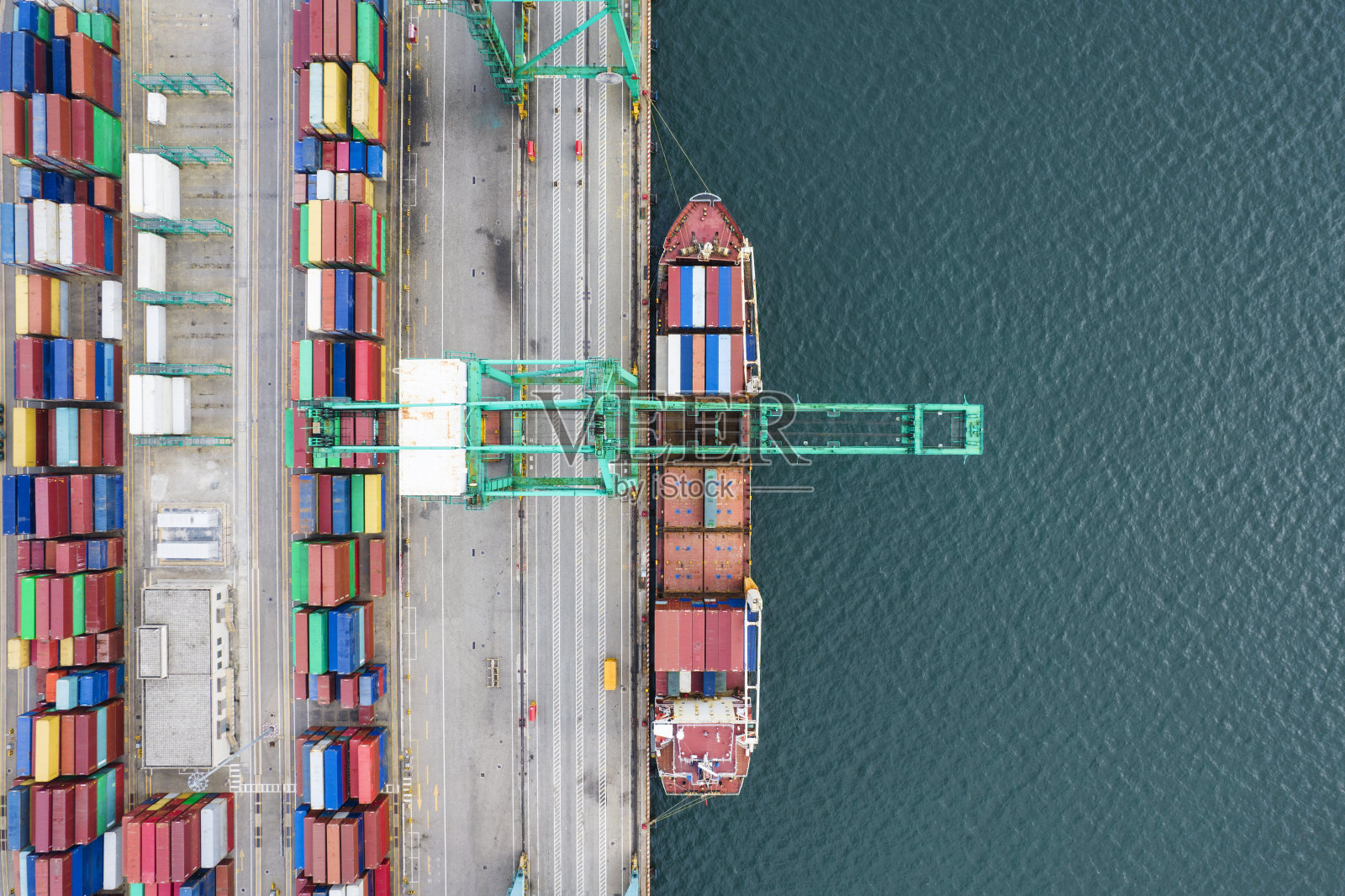 集装箱码头航拍图照片摄影图片