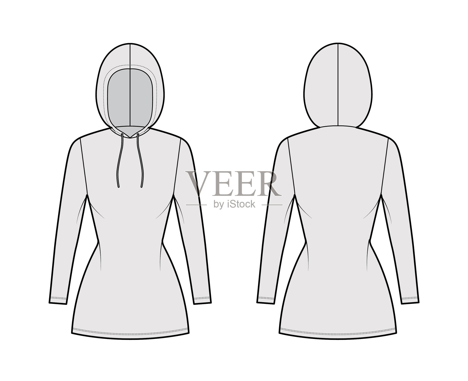 连帽衫服装的技术与时尚插画图片素材