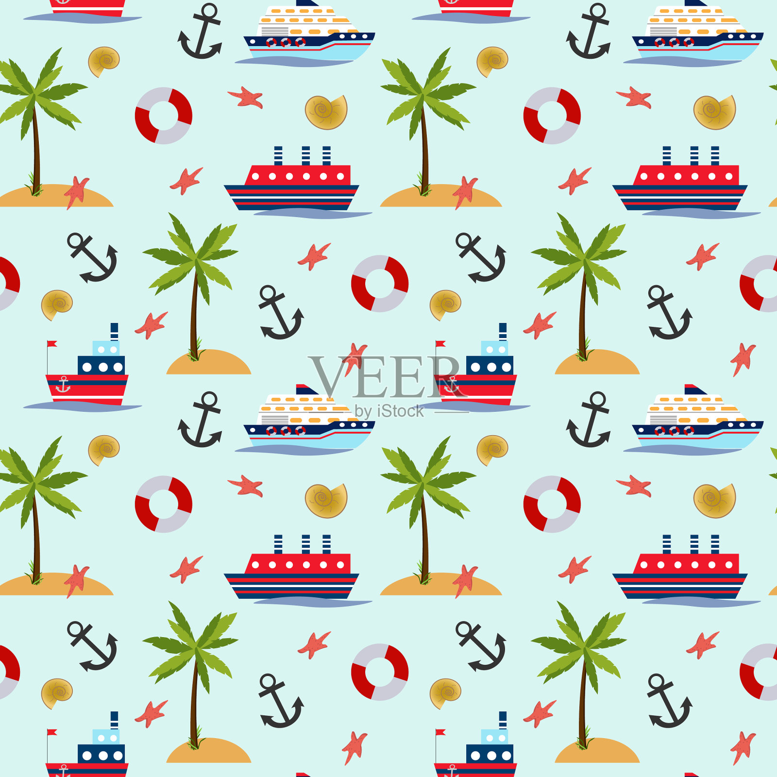 船舶航海模式插画图片素材