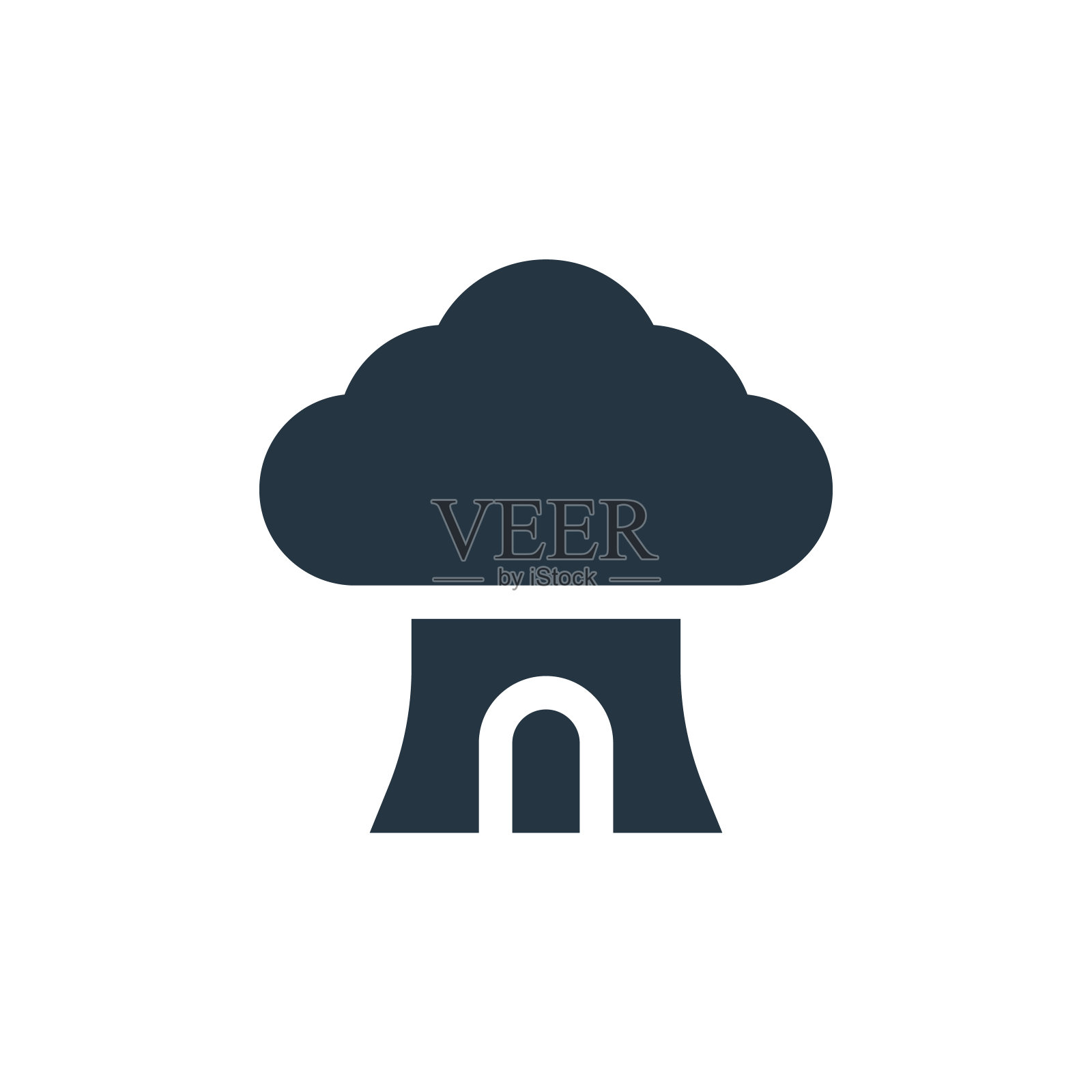 树屋图标。字形树屋图标用于网站设计和移动,应用程序开发,打印。树屋图标从充满童话的集合孤立在白色的背景。插画图片素材