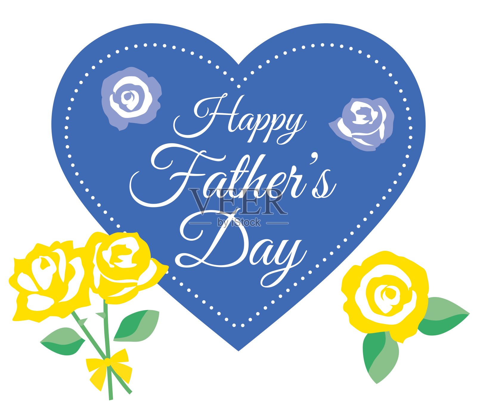 “父亲节快乐”的心形标题插画图片素材
