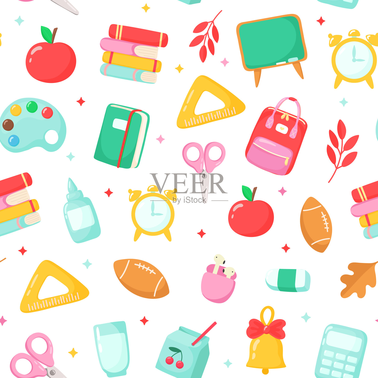 好学校的模式。回到学校。卡通向量插画图片素材