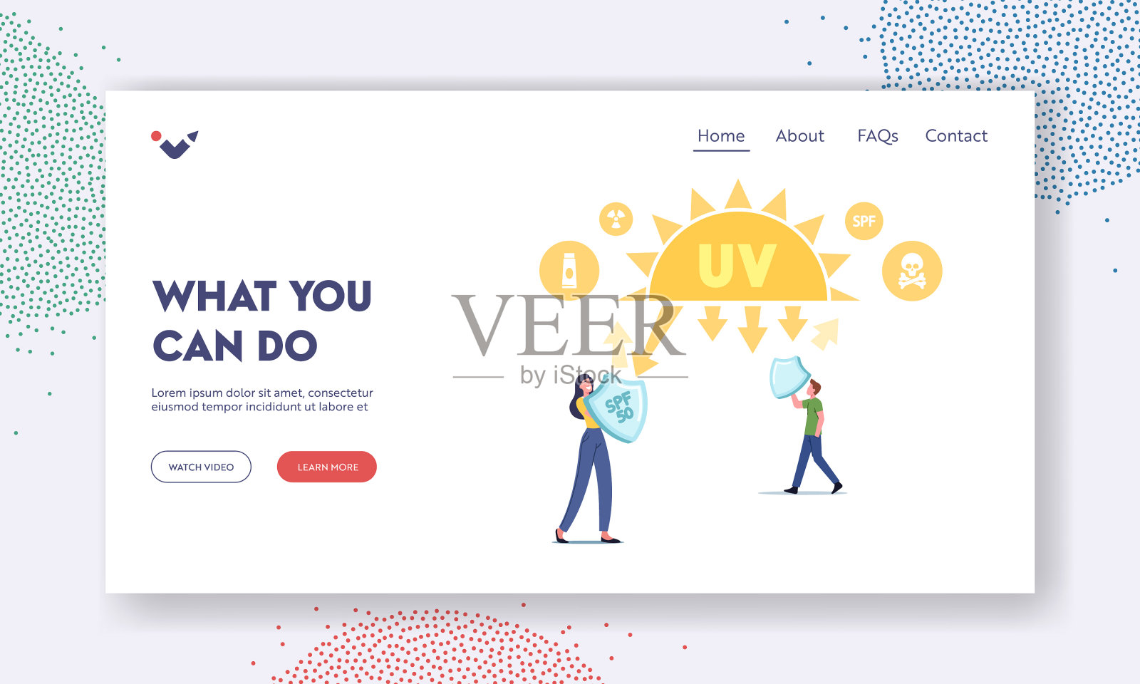 紫外线紫外线防护着陆设计模板素材