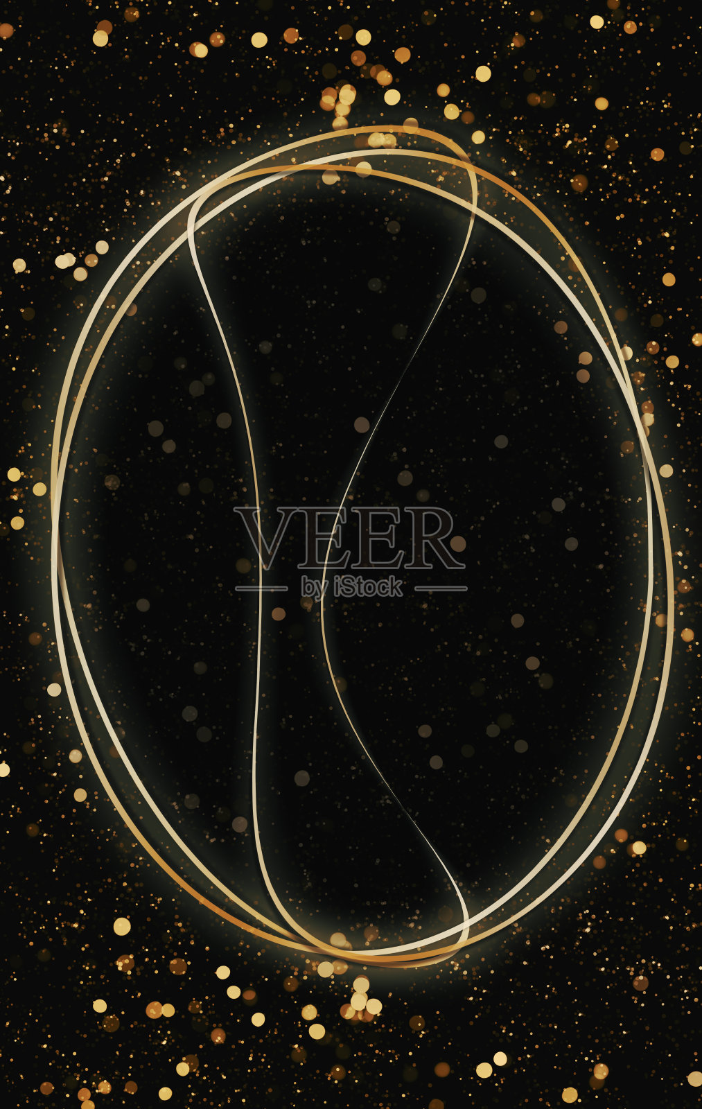 扭曲的曲线背景抽象金色光散焦闪烁3d插图照片摄影图片