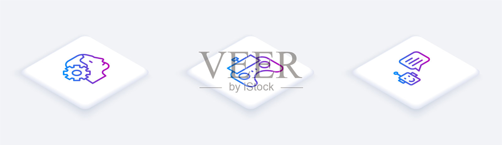 设定仿人机器人遥控等距线图标素材