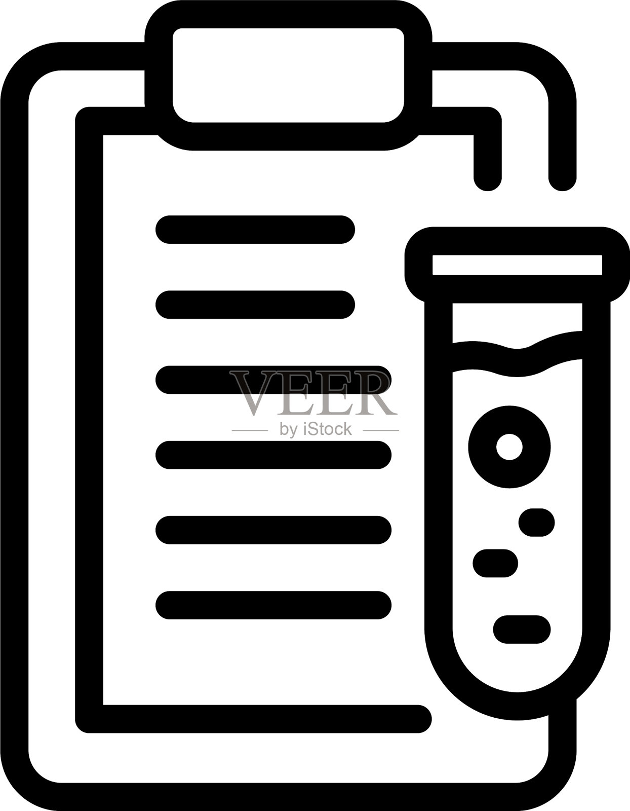 剪贴板试管图标轮廓样式插画图片素材