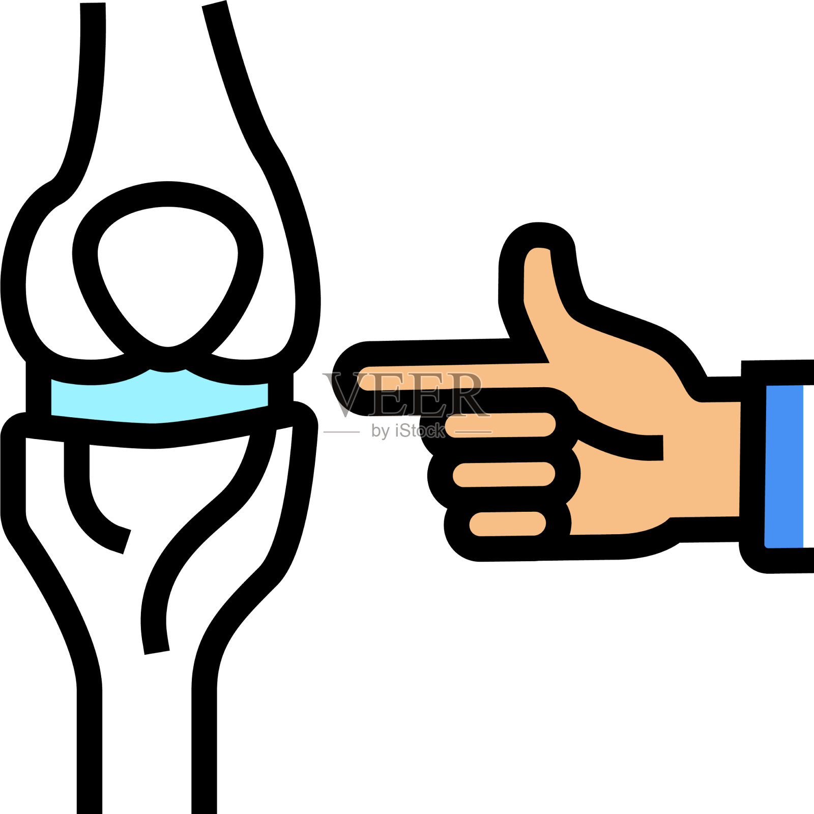 膝关节放射学彩色图标设计元素图片