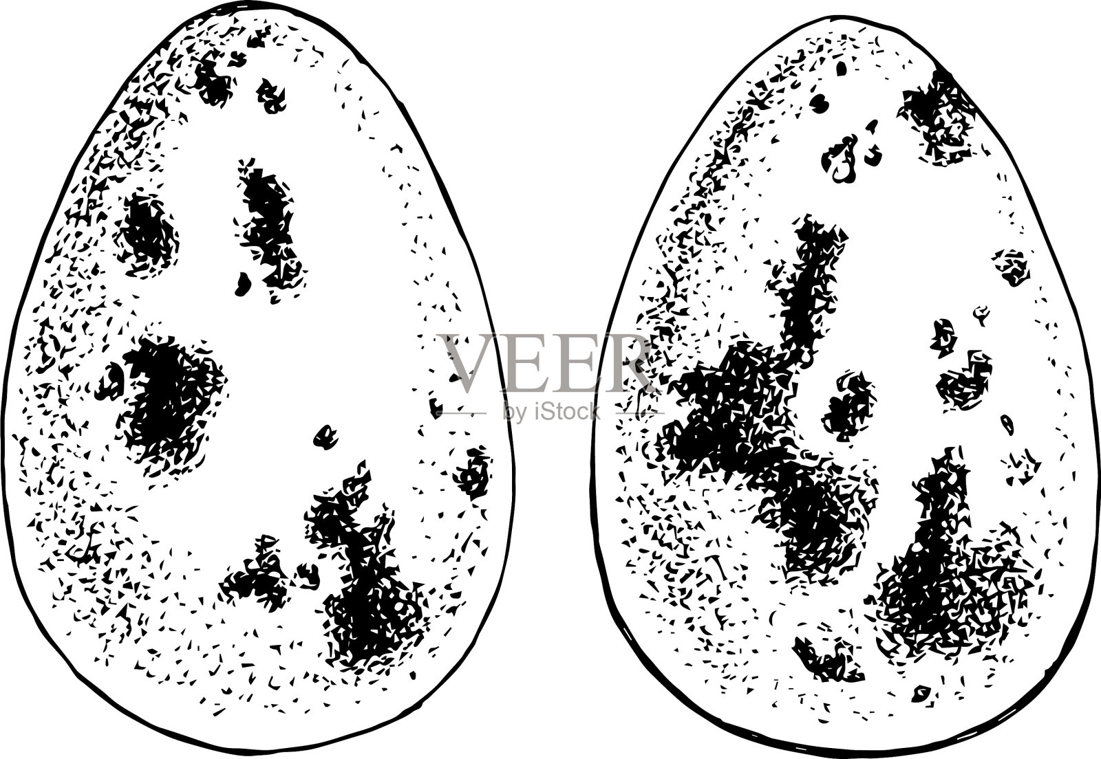手绘两套复活节彩蛋图标素材