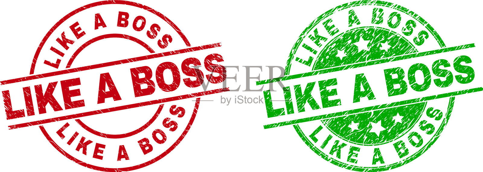 像一个老板圆形印章印章与腐蚀的风格插画图片素材