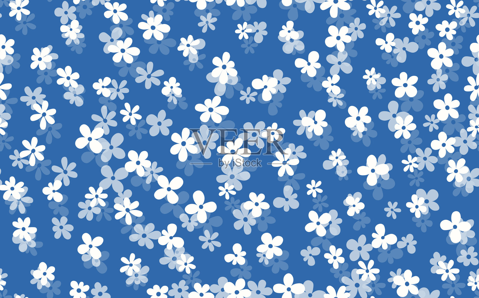 花卉无缝与手绘彩色花卉插画图片素材