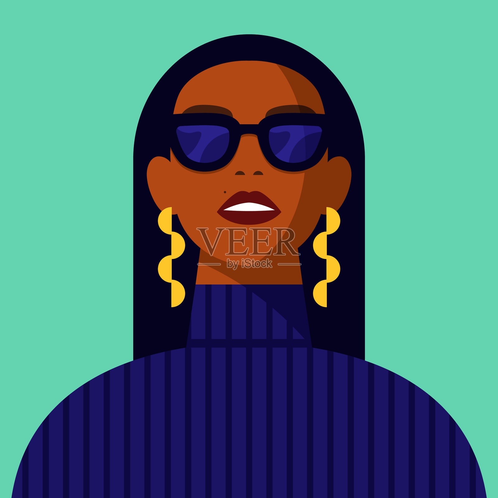 年轻的非裔美国妇女插画图片素材