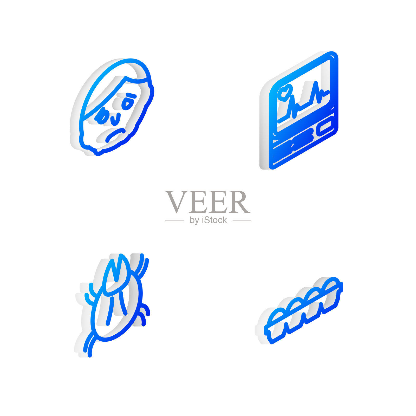 设置心电图等距线监护仪图标素材