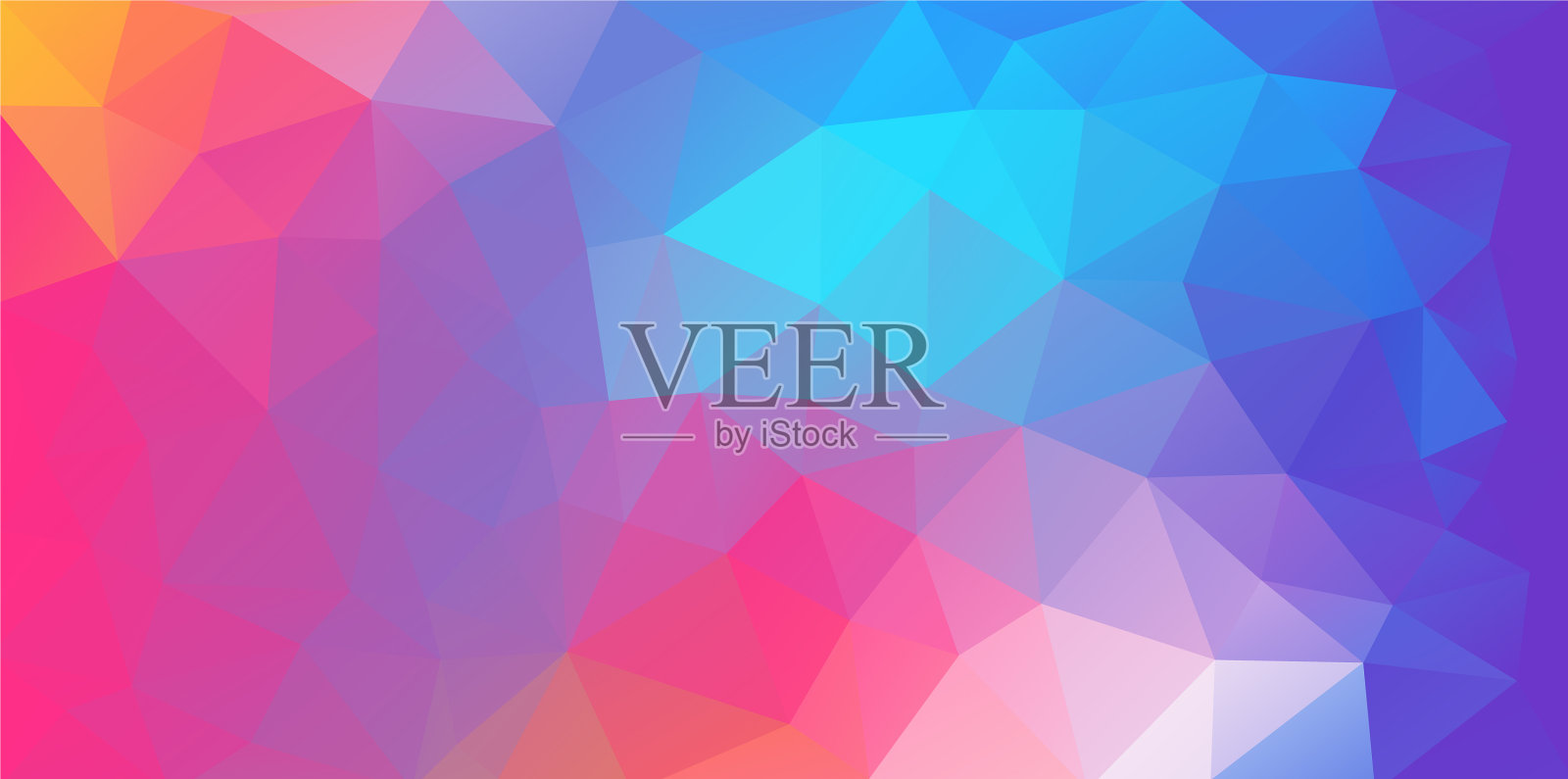 平面抽象多色几何三角形插画图片素材