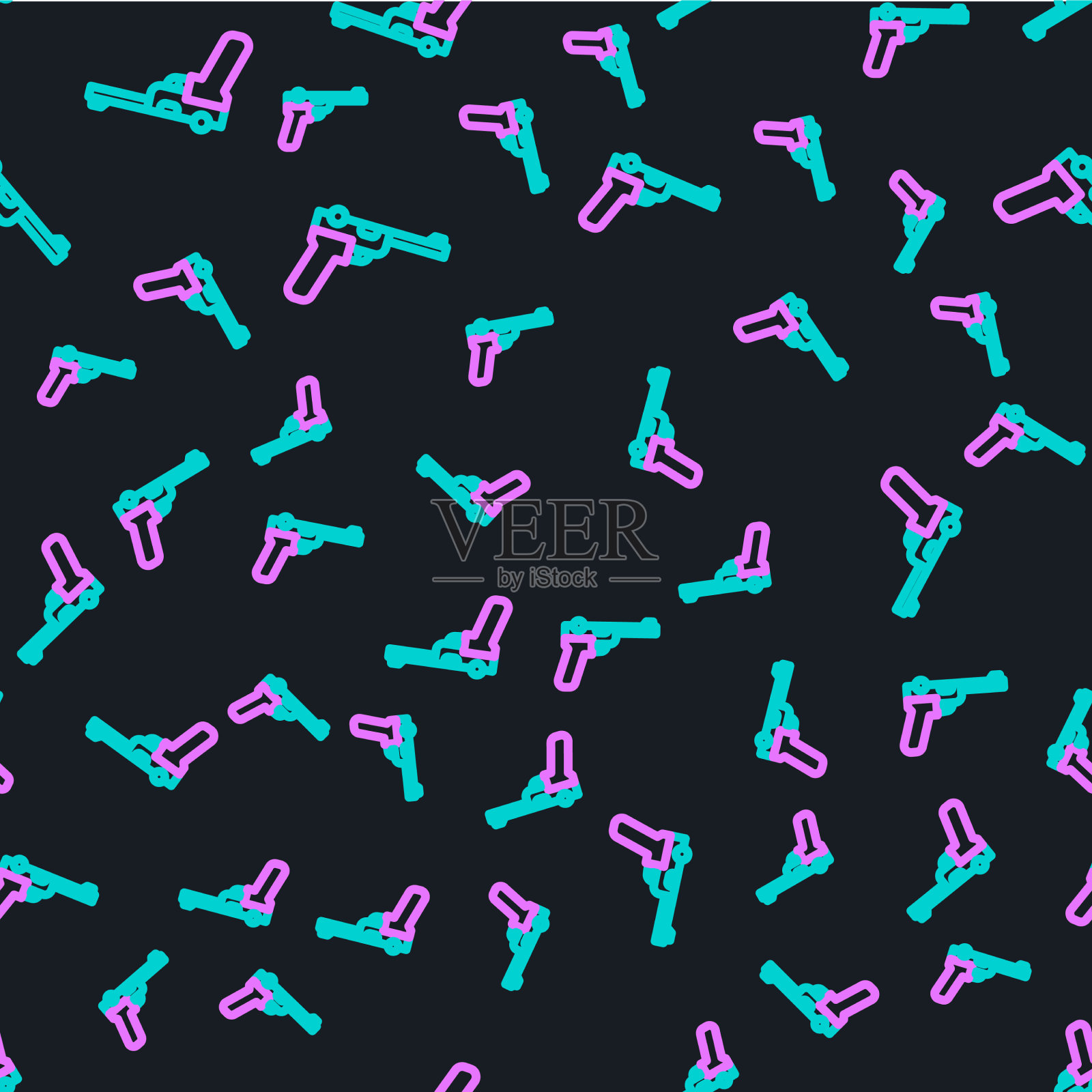 线毛瑟枪图标隔离无缝模式上插画图片素材