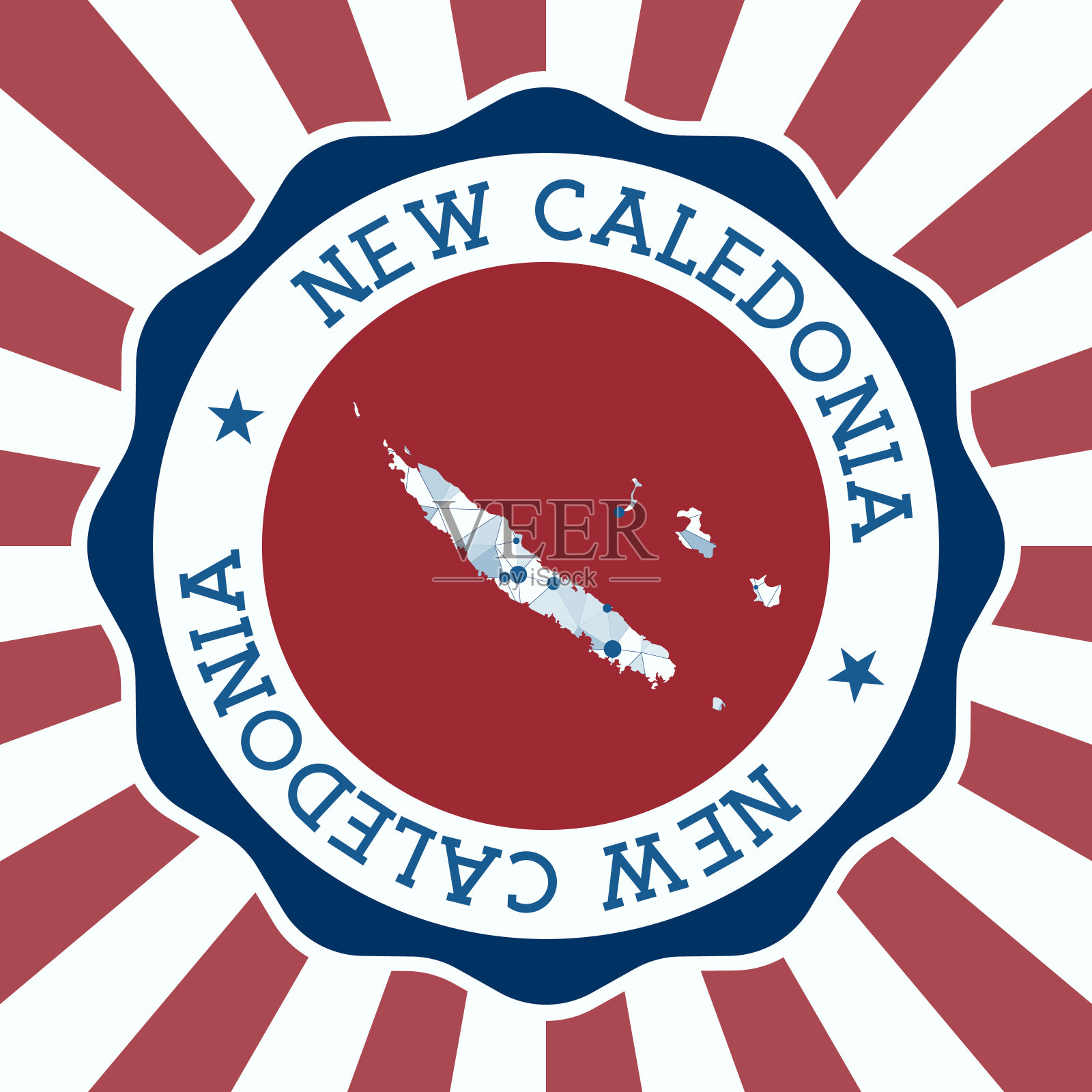 新喀里多尼亚徽章。插画图片素材