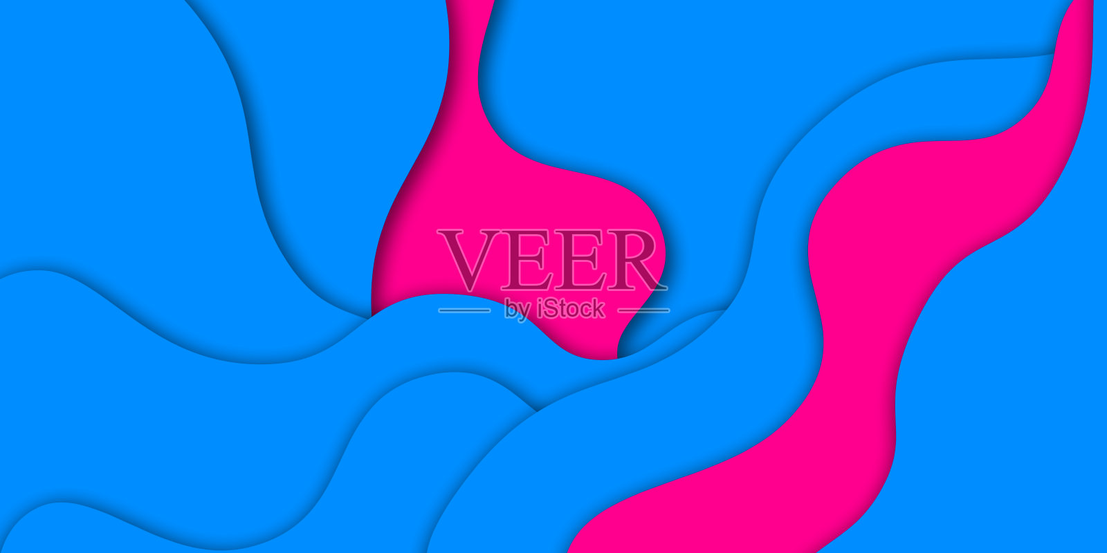 波浪抽象艺术纸纸雕刻背景纸层3d插图照片摄影图片