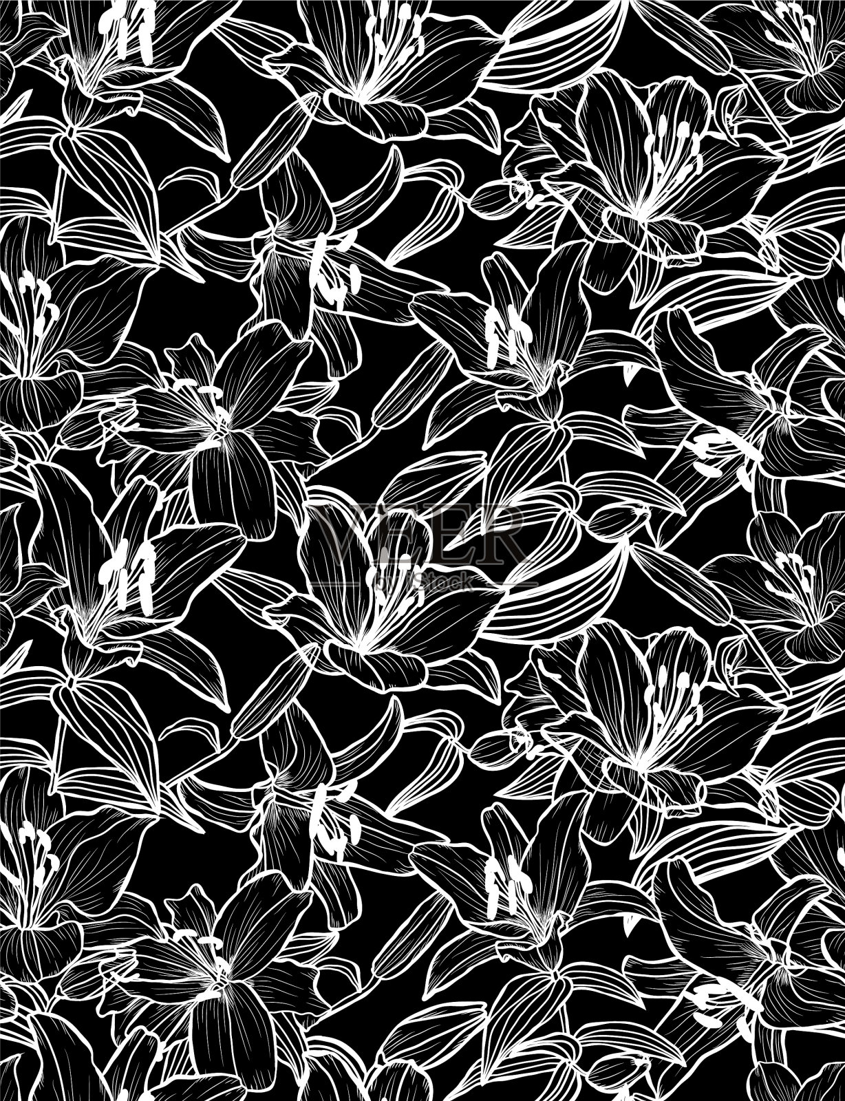 花卉无缝模式插画图片素材