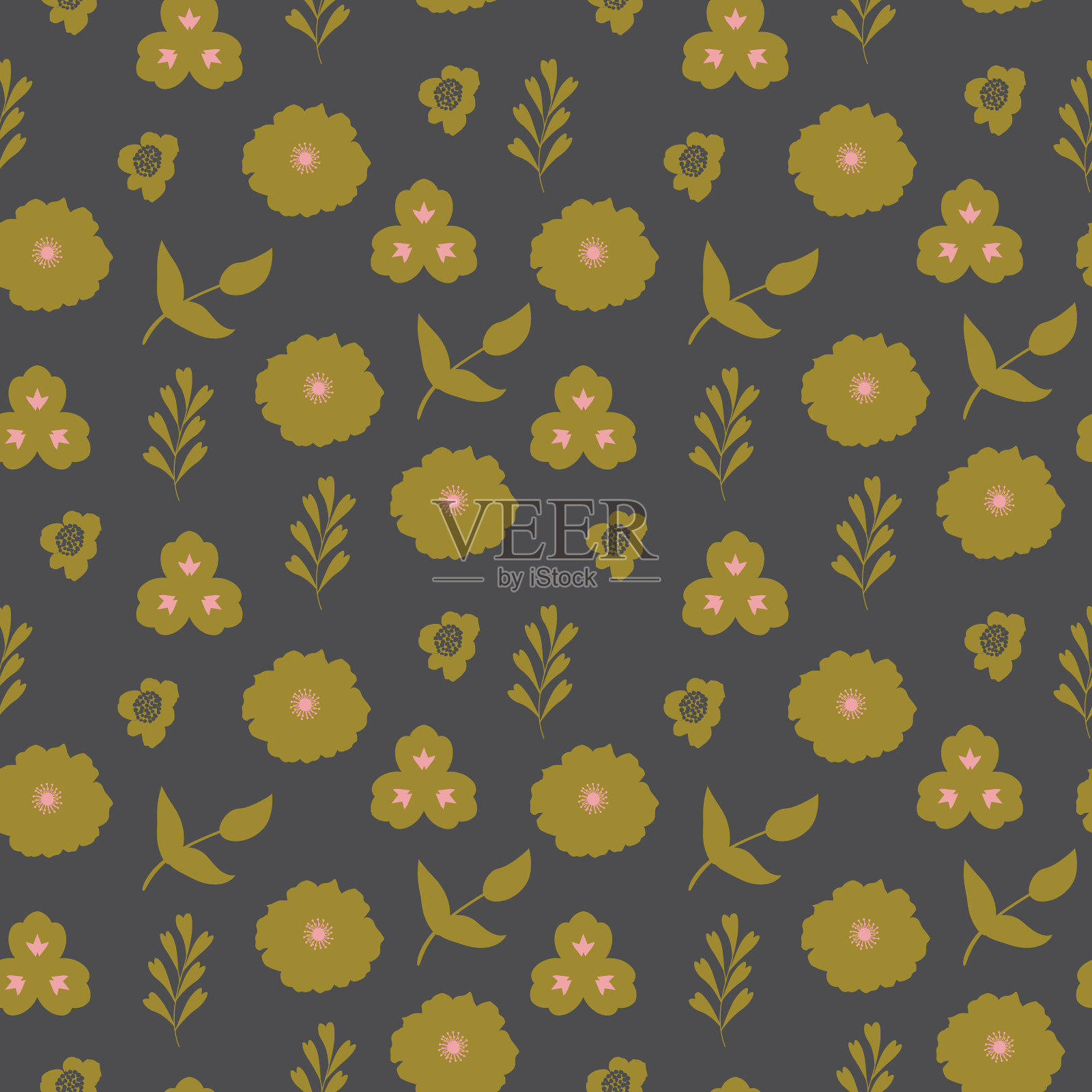 花卉无缝图案设计插画图片素材